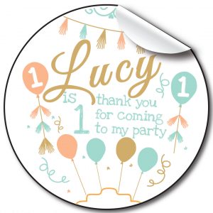 Balloons and bunting Children’s Personalised Stickers