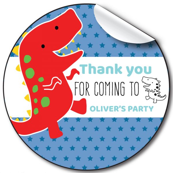 Dino Children’s Birthday Personalised Stickers