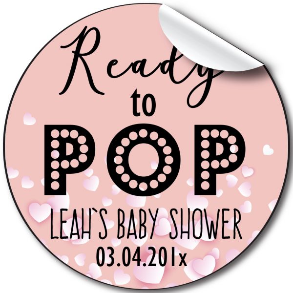 PersonalisedBabyshowerstickersReadytopoppinkhearts