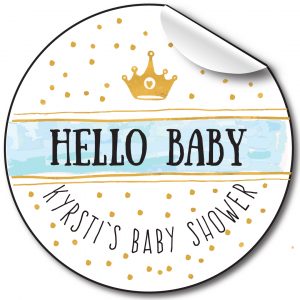 Baby Shower Personalised Stickers, Hello Baby
