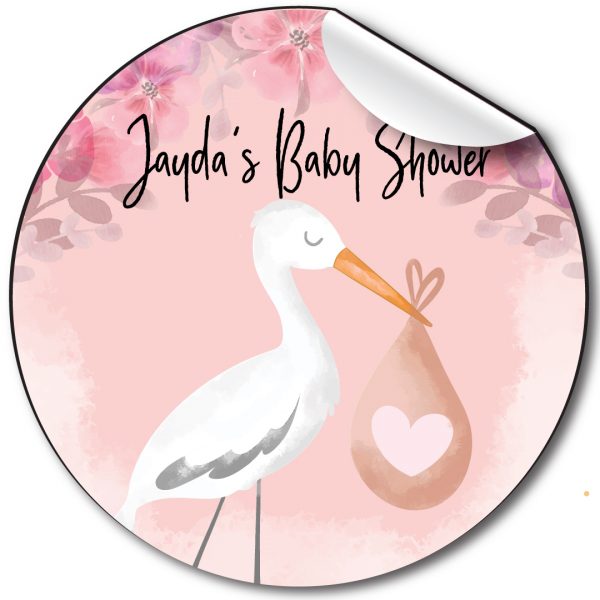 Personalised-baby-shower-stickers-stork-pink.