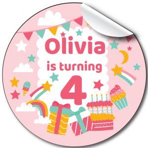 Birthday Presents Children’s Birthday Party Stickers