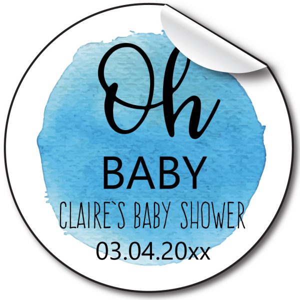 BABY SHOWER PERSONALISED STICKERS, OH BABY