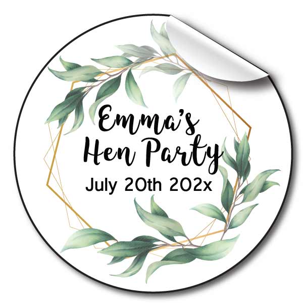 Floral-green-Hen-Party-personalised-stickers