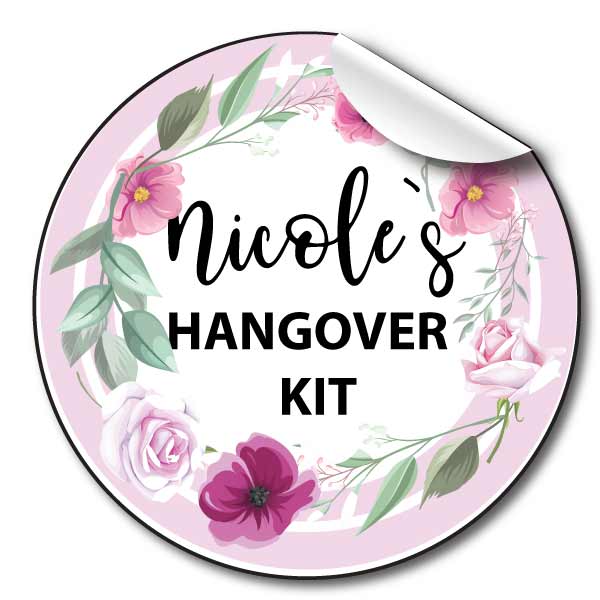 Hen Party Hangover Kit personalised stickers