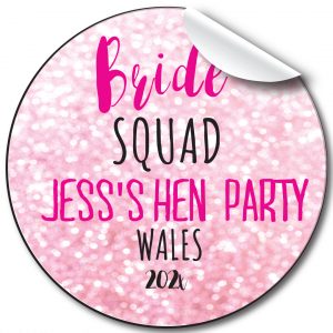 Hen Party Bride Squad personalised stickers