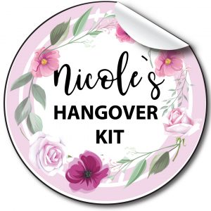 Hen Party Floral Circle personalised stickers