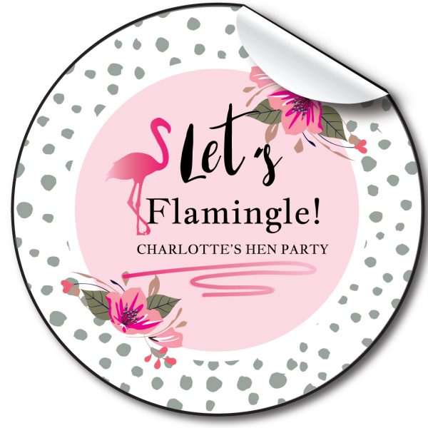 Let’s Flamingle Hen Party personalised stickers