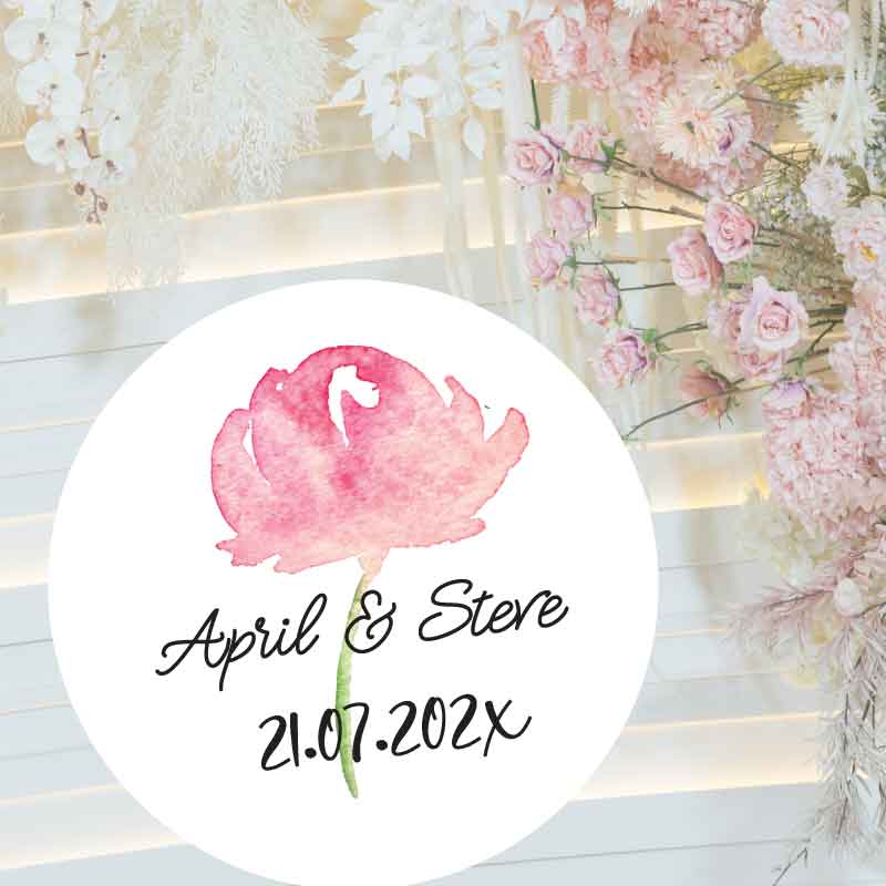 Watercolour-floral-Wedding-day-personalised-stickers