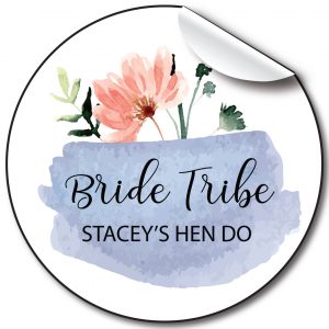 Blue Floral Hen Party personalised stickers