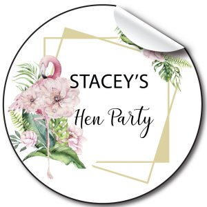 Hen Party Flamingo Floral stickers