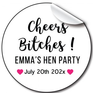 Cheers Bitches Hen Party personalised stickers