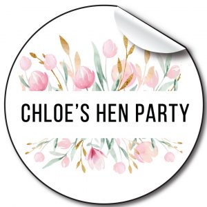 Watercolour Floral Hen Party personalised stickers