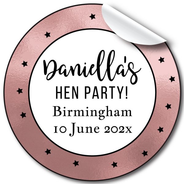 Stars Hen Party personalised stickers