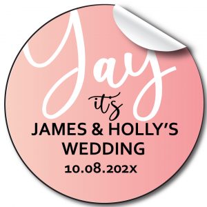 Yay Wedding day personalised stickers, labels