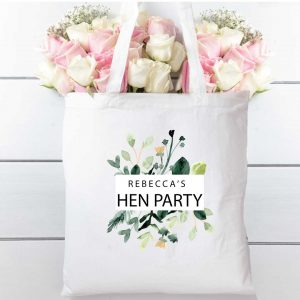 Tote-bag-Green-Floral-cotton-shopper-personalised