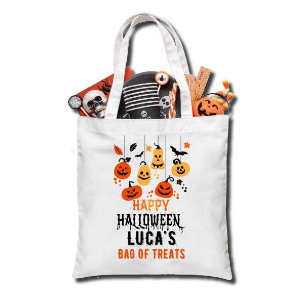 Halloween Pumpkins Trick or Treat bag, Personalised