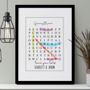 personalised prints word search
