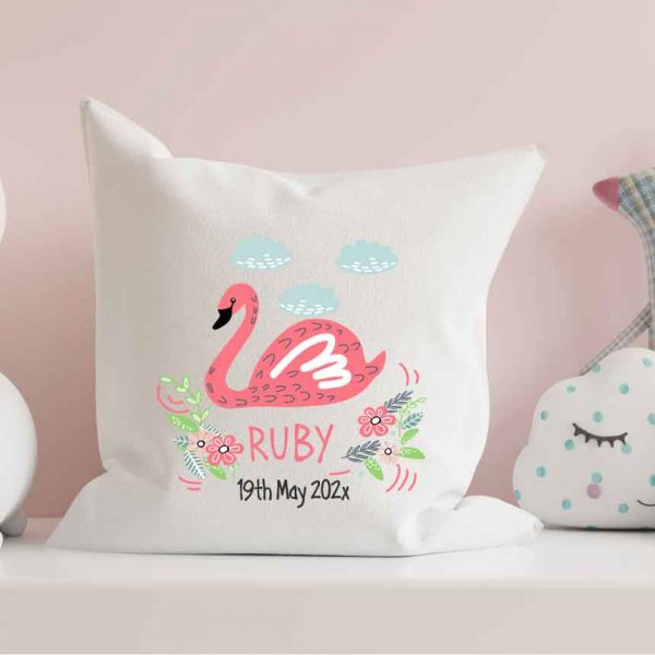 Baby-Cushion-personalised-swan-floral-name-customised-pillow