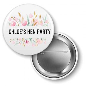Hen-party-badges-watercolour-floral personalised