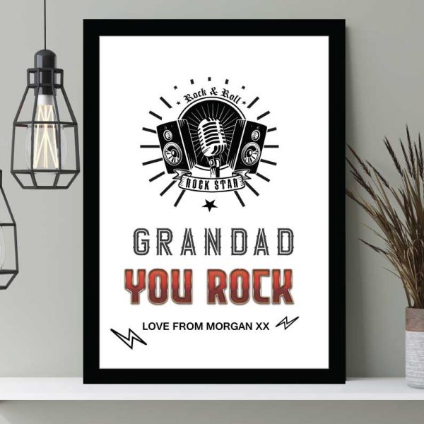 You Rock Mic print personalised Father's day gift