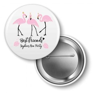 Hen Party Badges Flamingo Friends personalised