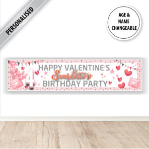 Valentine's personalised birthday banner