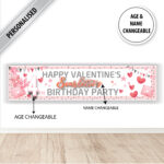 Valentine’s Birthday Banner Personalised