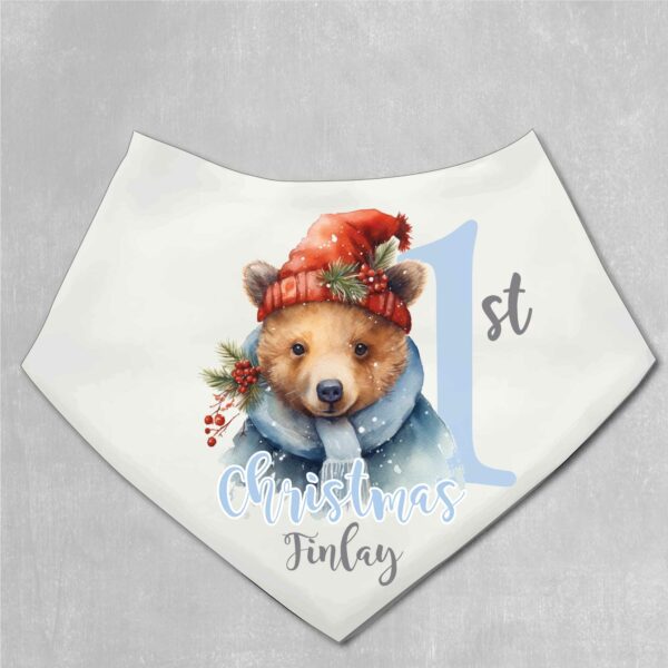 1st-Christmas-bandana-bib-winter-bear