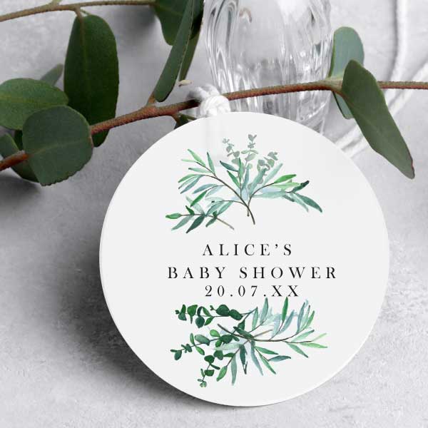 Baby-Shower Stickers eucalyptus