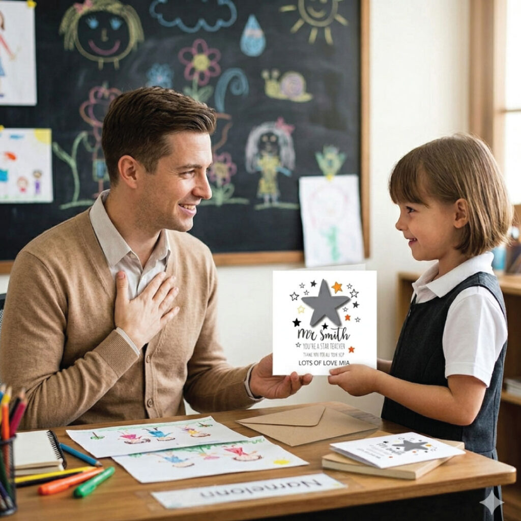 hank you teacher greeting card
